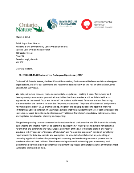 ERO 013-4143 ESA review submission