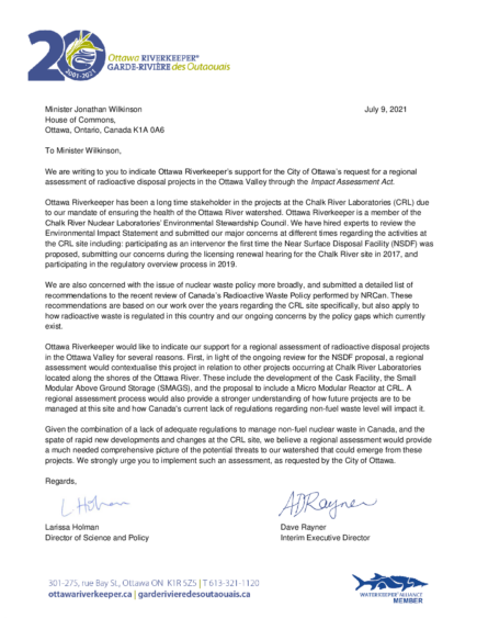 Potential regional assessment of radioactive waste disposal in the Ottawa Valley